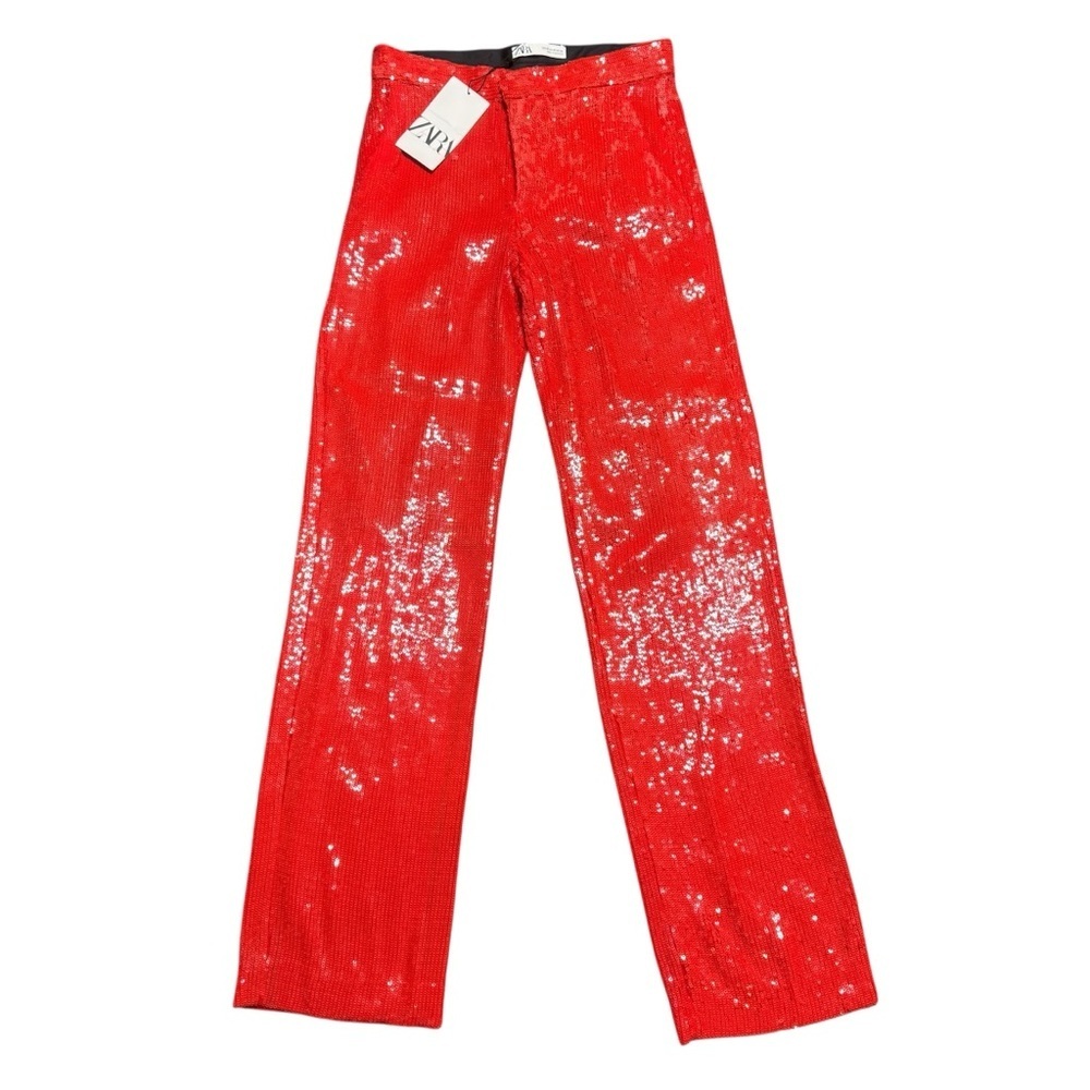 NWT ZARA Sequin Trousers size XS - Picture 4 of 12